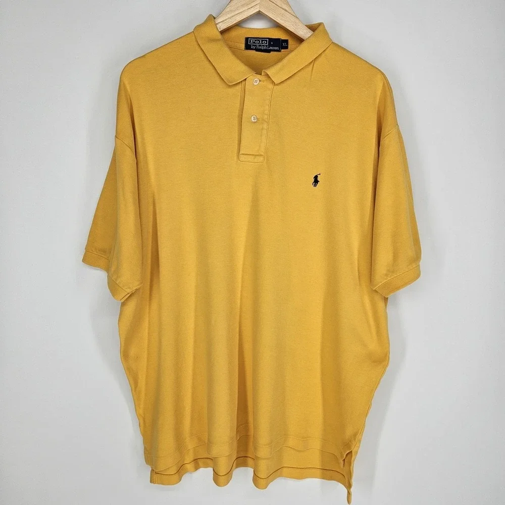 Polo‎ Ralph Lauren Yellow Polo Shirt XL X-Large Preppy Stretch